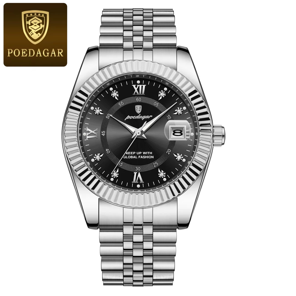 Top Luxury Men'S Watches Stainless Steel Date Business Quartz Man Watch Waterproof Luminous Fashion Watch for Man Reloj