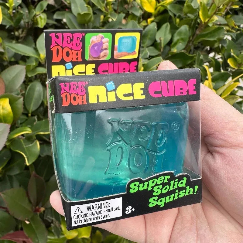 Needoh Nice Cube Sensory Fidget Toy Stress Relief Squishy Squeeze Cube Anti-Anxiety Focus Toy for Adults ADHD Autism