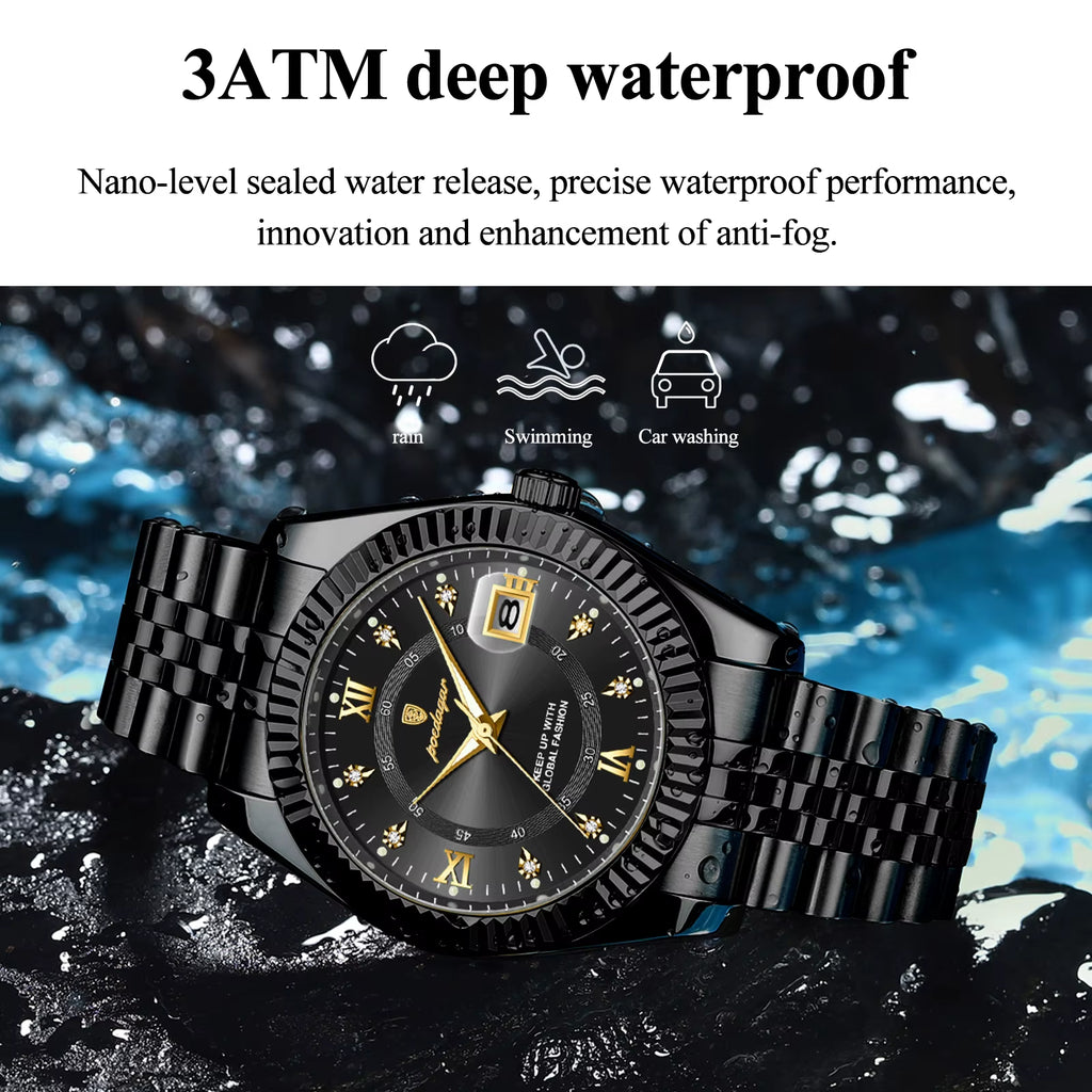 Top Luxury Men'S Watches Stainless Steel Date Business Quartz Man Watch Waterproof Luminous Fashion Watch for Man Reloj