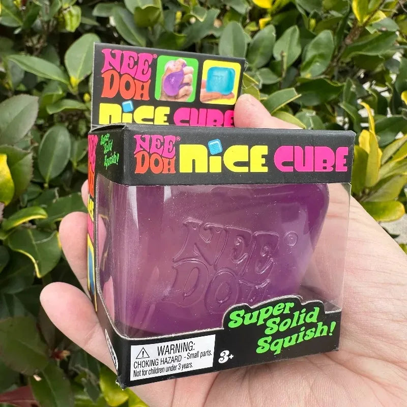Needoh Nice Cube Sensory Fidget Toy Stress Relief Squishy Squeeze Cube Anti-Anxiety Focus Toy for Adults ADHD Autism